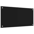 Kitchen Backsplash Black 80 x 40 cm Tempered Glass