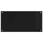 Kitchen Backsplash Black 80 x 40 cm Tempered Glass