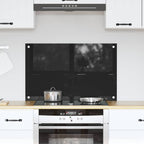 Kitchen Backsplash Black 80 x 50 cm Tempered Glass