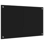 Kitchen Backsplash Black 80 x 50 cm Tempered Glass
