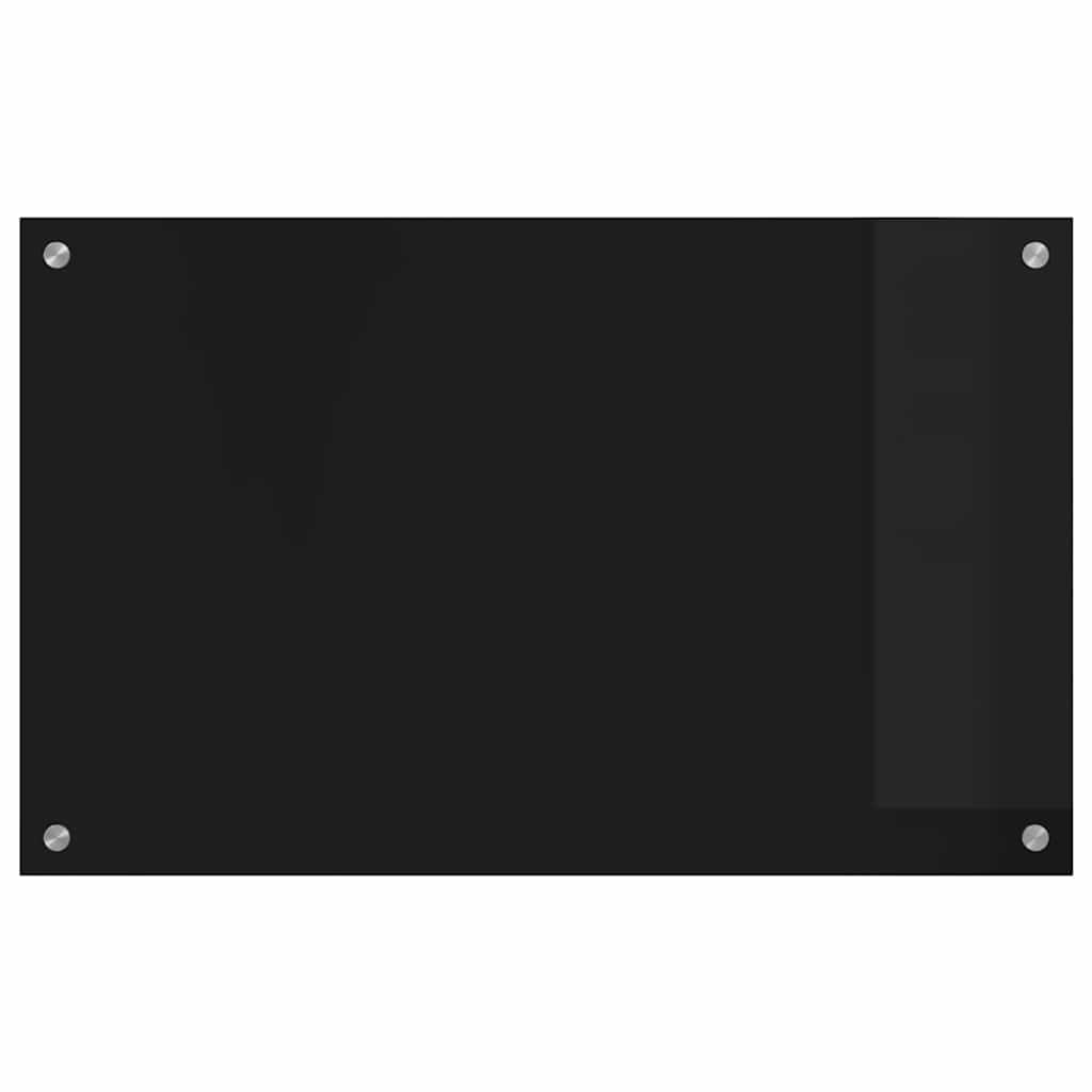 Kitchen Backsplash Black 80 x 50 cm Tempered Glass