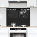 Kitchen Backsplash Black 80 x 60 cm Tempered Glass