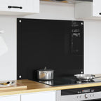 Kitchen Backsplash Black 80 x 60 cm Tempered Glass