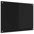 Kitchen Backsplash Black 80 x 60 cm Tempered Glass