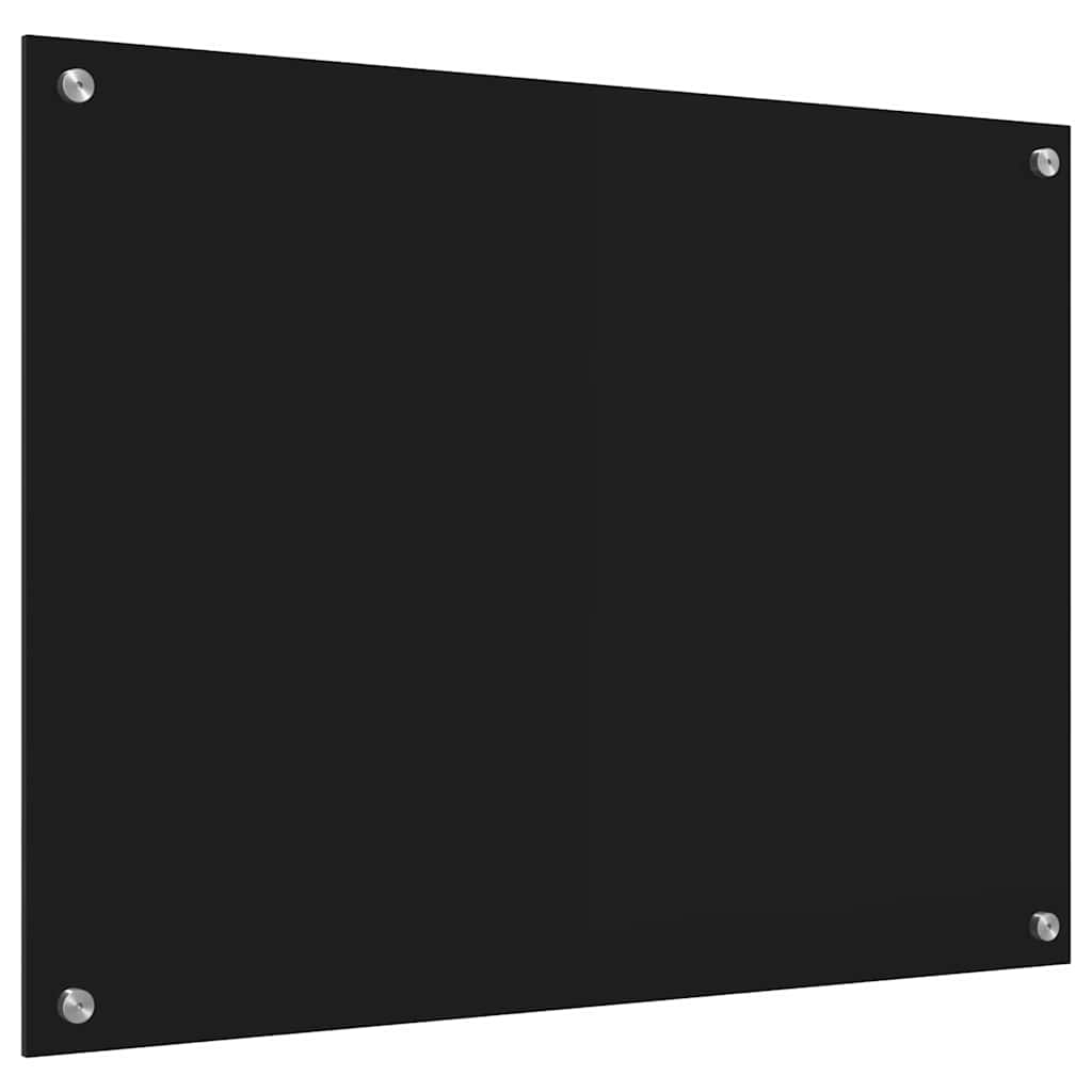 Kitchen Backsplash Black 80 x 60 cm Tempered Glass
