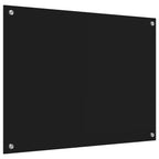 Kitchen Backsplash Black 80 x 60 cm Tempered Glass