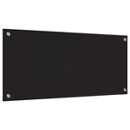 Kitchen Backsplash Black 90 x 40 cm Tempered Glass