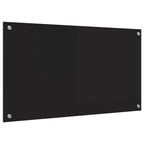 Kitchen Backsplash Black 90 x 50 cm Tempered Glass