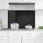 Kitchen Backsplash Black 90 x 60 cm Tempered Glass
