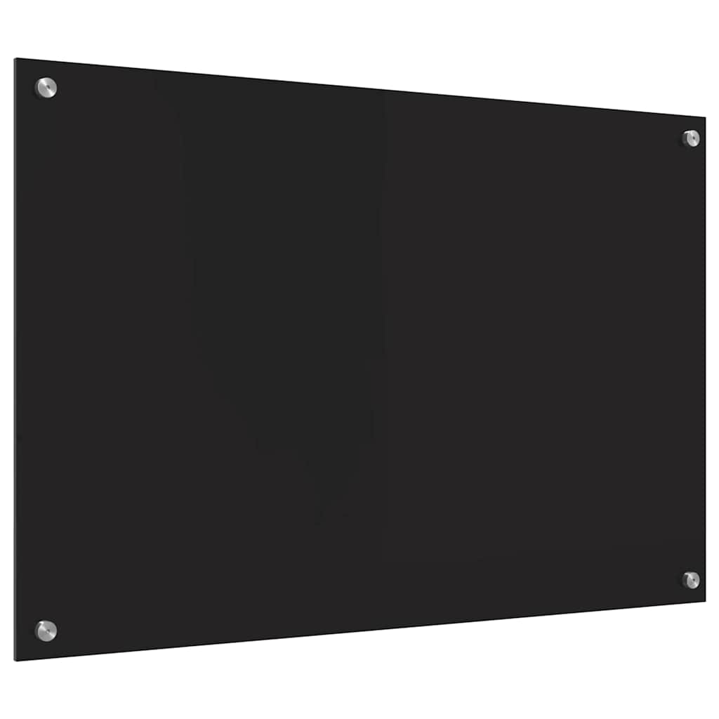 Kitchen Backsplash Black 90 x 60 cm Tempered Glass