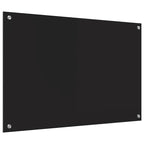 Kitchen Backsplash Black 90 x 60 cm Tempered Glass