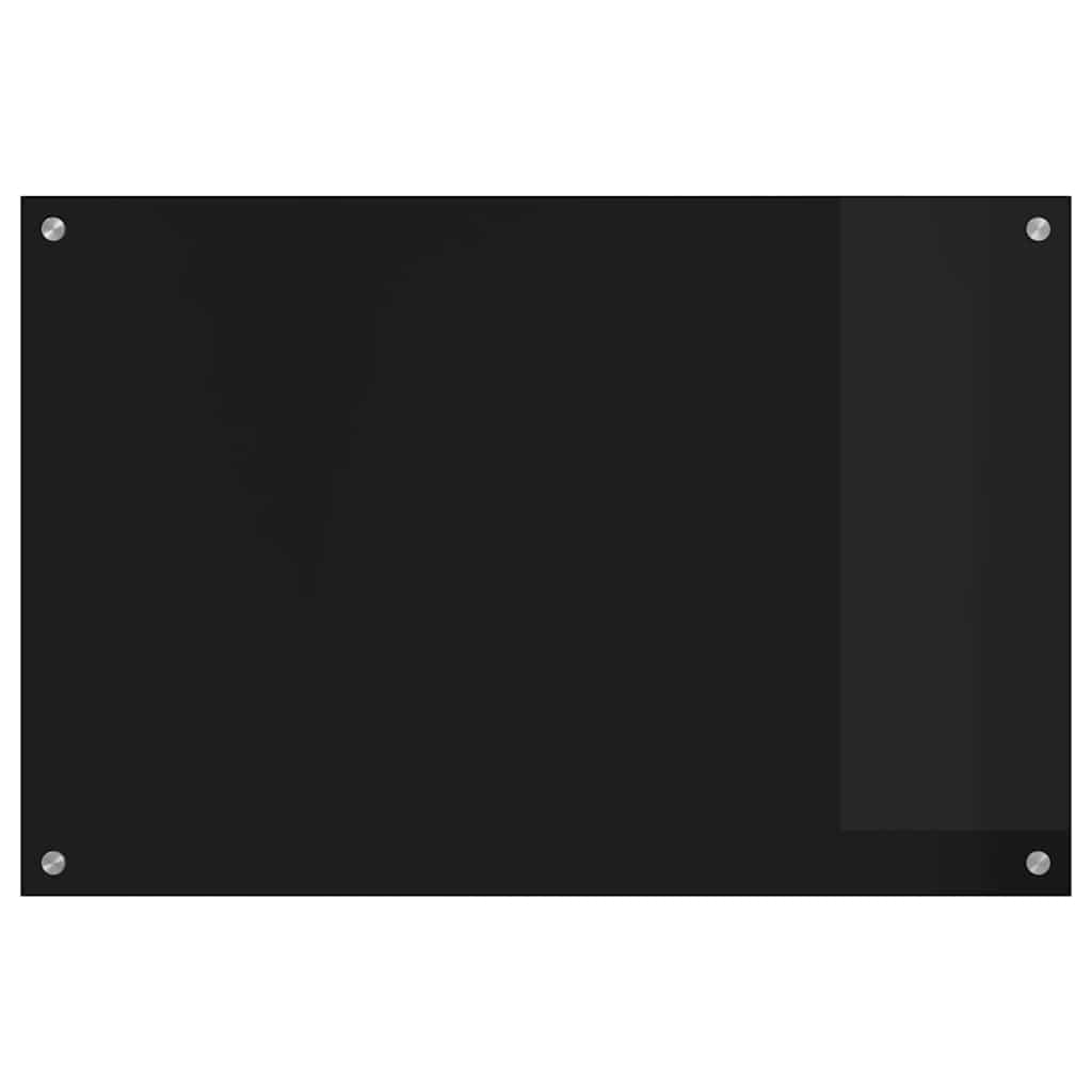 Kitchen Backsplash Black 90 x 60 cm Tempered Glass