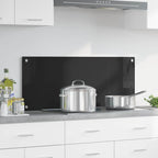 Kitchen Backsplash Black 100 x 40 cm Tempered Glass