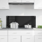 Kitchen Backsplash Black 100 x 40 cm Tempered Glass