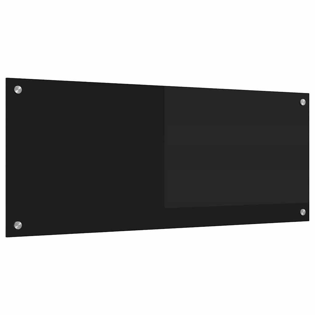 Kitchen Backsplash Black 100 x 40 cm Tempered Glass