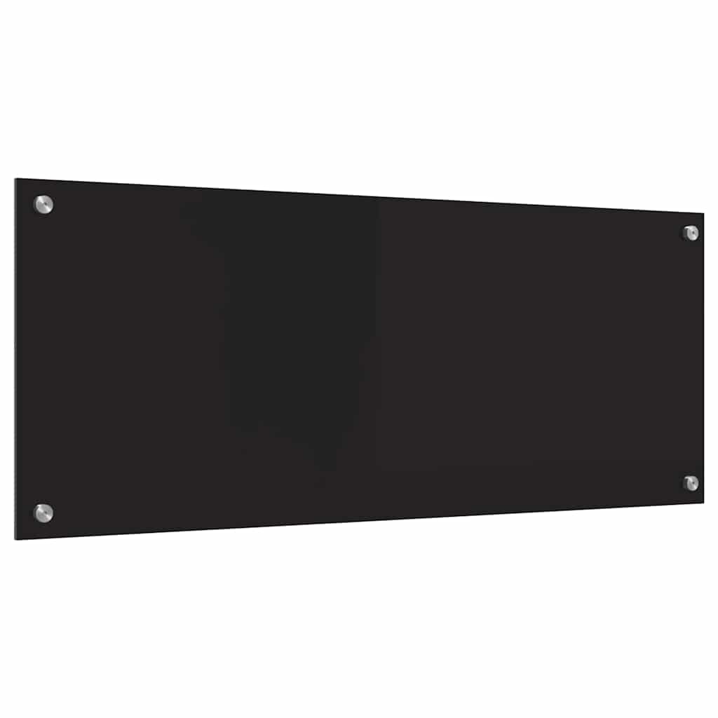 Kitchen Backsplash Black 100 x 40 cm Tempered Glass