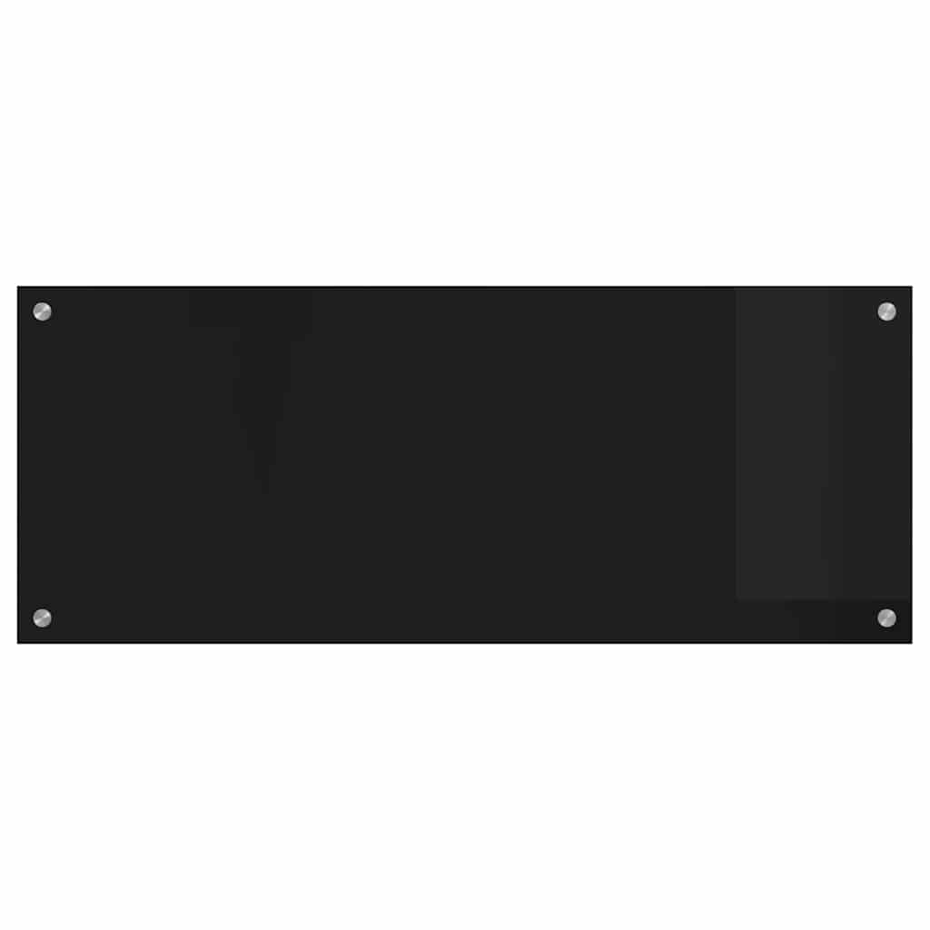 Kitchen Backsplash Black 100 x 40 cm Tempered Glass