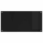 Kitchen Backsplash Black 100 x 50 cm Tempered Glass