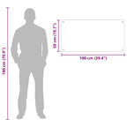 Kitchen Backsplash Black 100 x 50 cm Tempered Glass