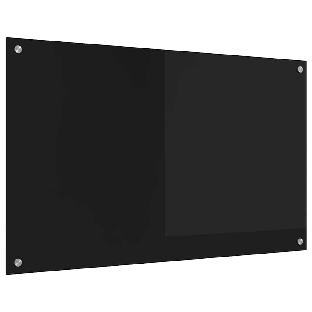 Kitchen Backsplash Black 100 x 60 cm Tempered Glass