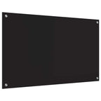 Kitchen Backsplash Black 100 x 60 cm Tempered Glass