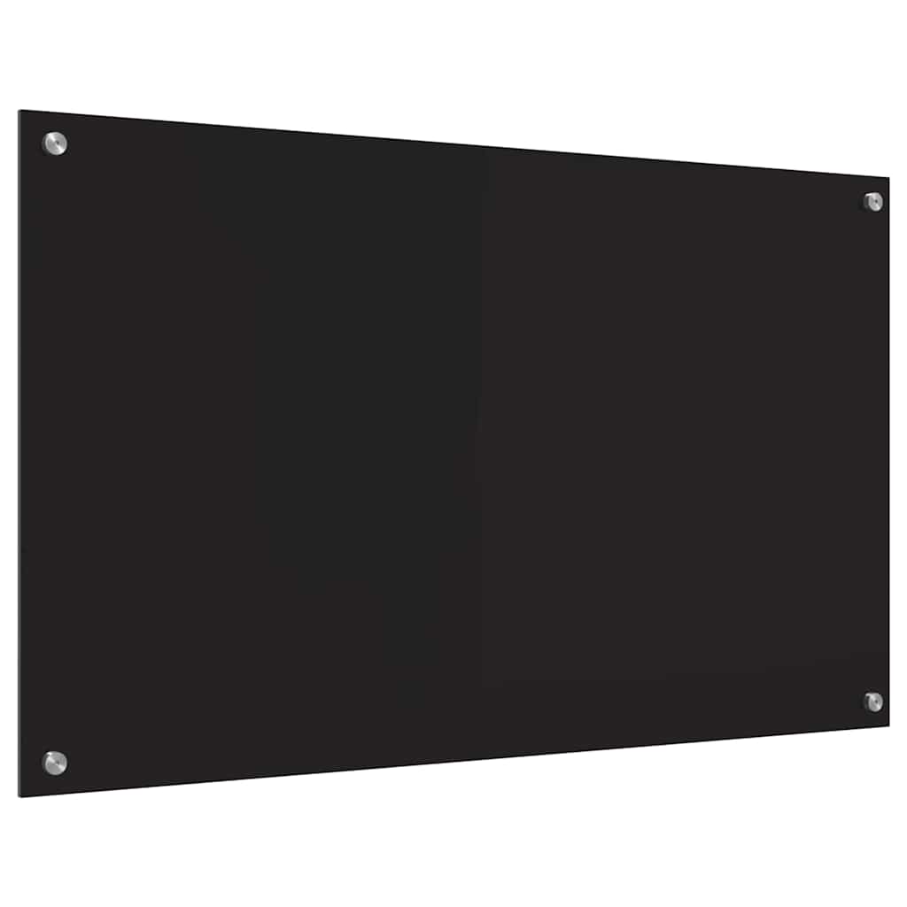 Kitchen Backsplash Black 100 x 60 cm Tempered Glass