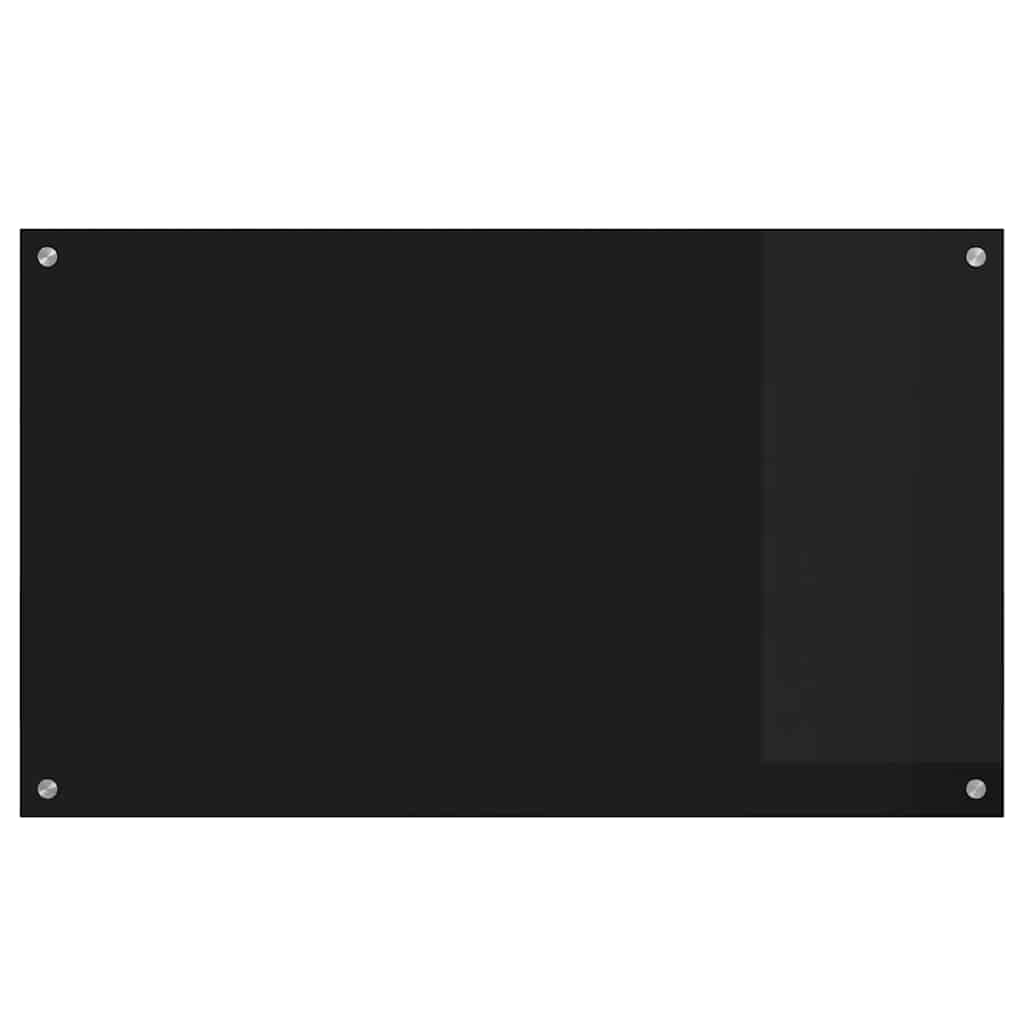 Kitchen Backsplash Black 100 x 60 cm Tempered Glass