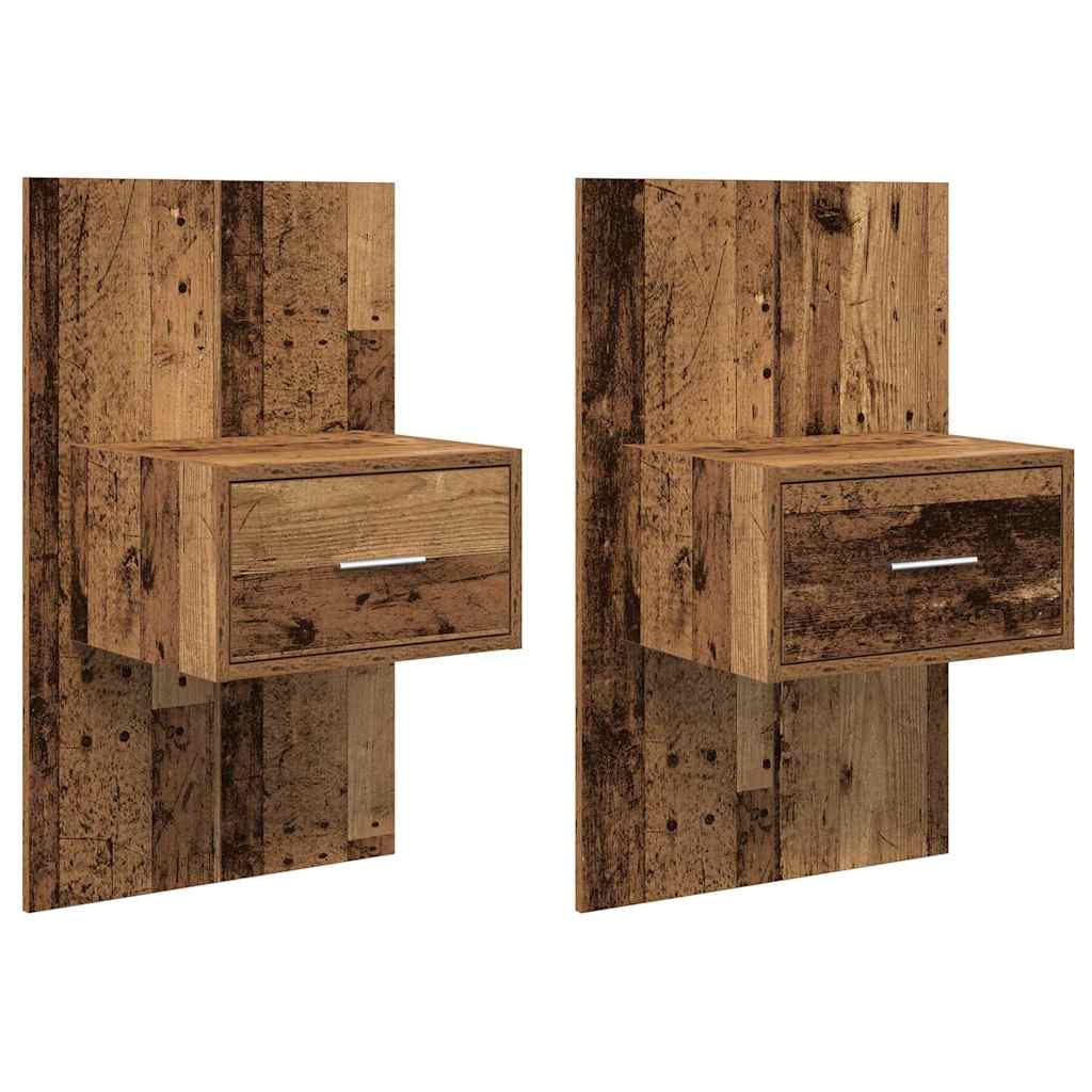 Bedside Cabinet 2 pcs Old Wood 50 x 32.5 x 80cm Engineered Wood