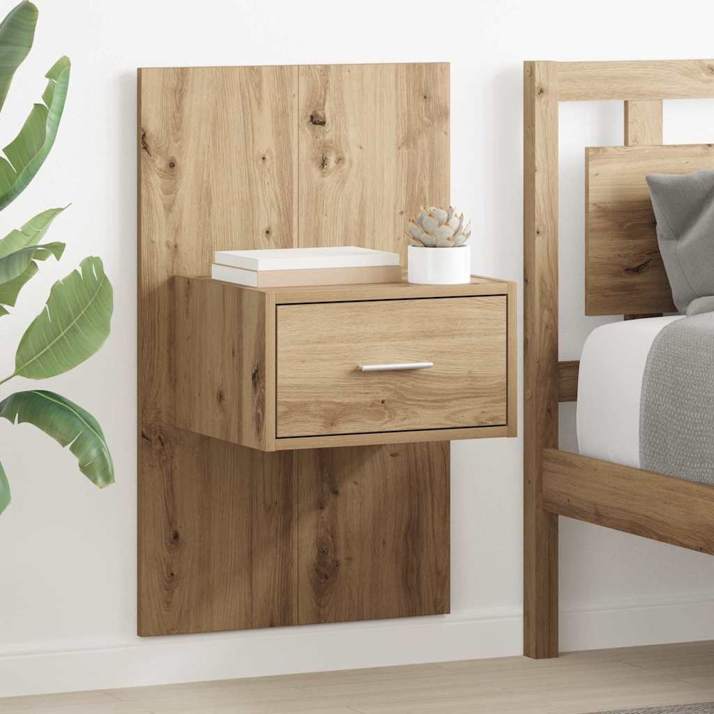 Bedside Cabinet with Drawer 2 pcs Artisan Oak 50 x 32.5 x 80cm