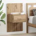 Bedside Cabinet with Drawer 2 pcs Artisan Oak 50 x 32.5 x 80cm