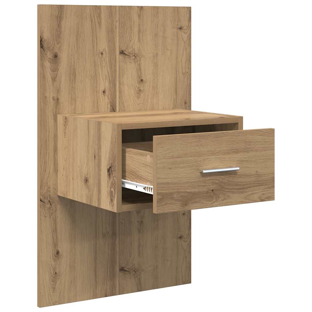 Bedside Cabinet with Drawer 2 pcs Artisan Oak 50 x 32.5 x 80cm