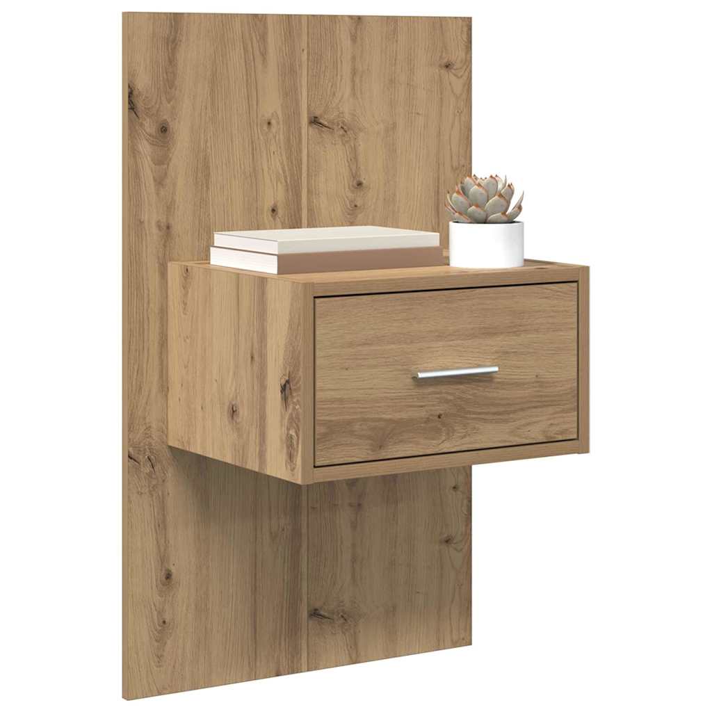 Bedside Cabinet with Drawer 2 pcs Artisan Oak 50 x 32.5 x 80cm