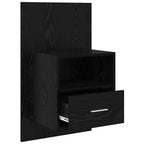 Bedside Cabinet with Drawer 2 pcs Black Oak 50 x 32.5 x 80cm