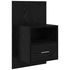 Bedside Cabinet with Drawer 2 pcs Black Oak 50 x 32.5 x 80cm