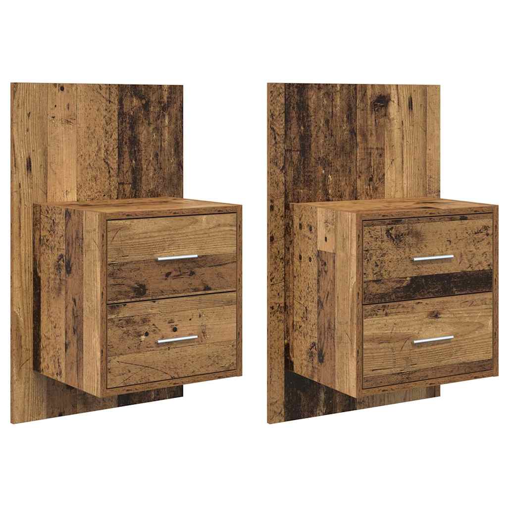 Wall-mounted Bedside Cabinet 2 pcs Old Wood 48.5 x 32.5 x 80 cm