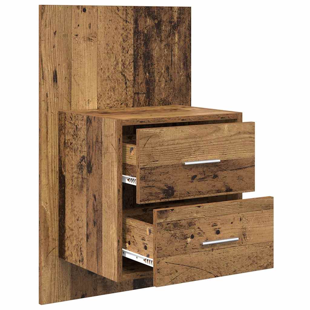 Wall-mounted Bedside Cabinet 2 pcs Old Wood 48.5 x 32.5 x 80 cm