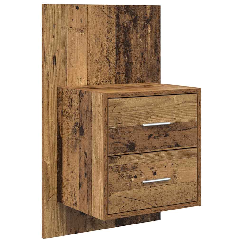 Wall-mounted Bedside Cabinet 2 pcs Old Wood 48.5 x 32.5 x 80 cm