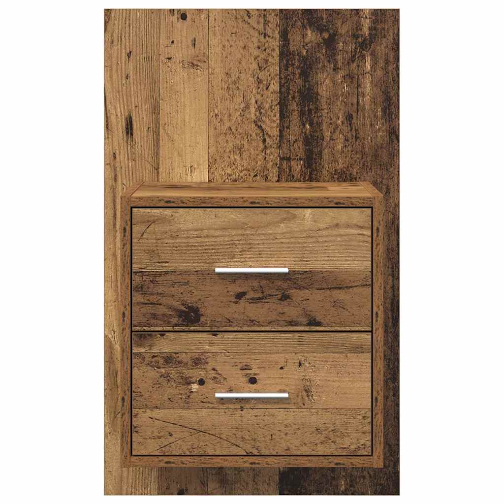 Wall-mounted Bedside Cabinet 2 pcs Old Wood 48.5 x 32.5 x 80 cm