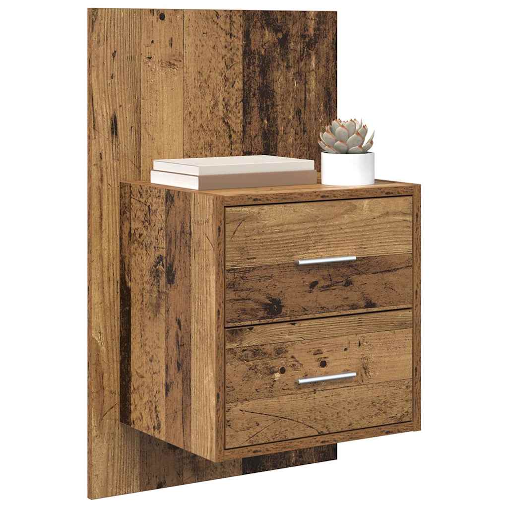 Wall-mounted Bedside Cabinet 2 pcs Old Wood 48.5 x 32.5 x 80 cm