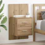 Wall-mounted Bedside Cabinet with Drawer 2 pcs Artisan Oak