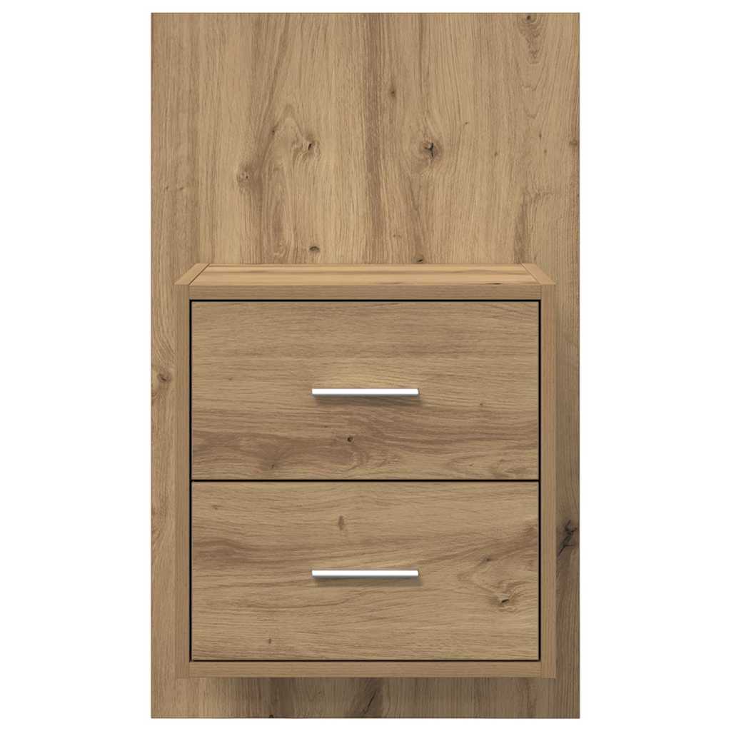 Wall-mounted Bedside Cabinet with Drawer 2 pcs Artisan Oak