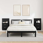 Wall-mounted Bedside Cabinet with Drawer 2 pcs Black Oak