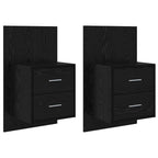 Wall-mounted Bedside Cabinet with Drawer 2 pcs Black Oak