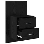 Wall-mounted Bedside Cabinet with Drawer 2 pcs Black Oak