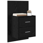 Wall-mounted Bedside Cabinet with Drawer 2 pcs Black Oak