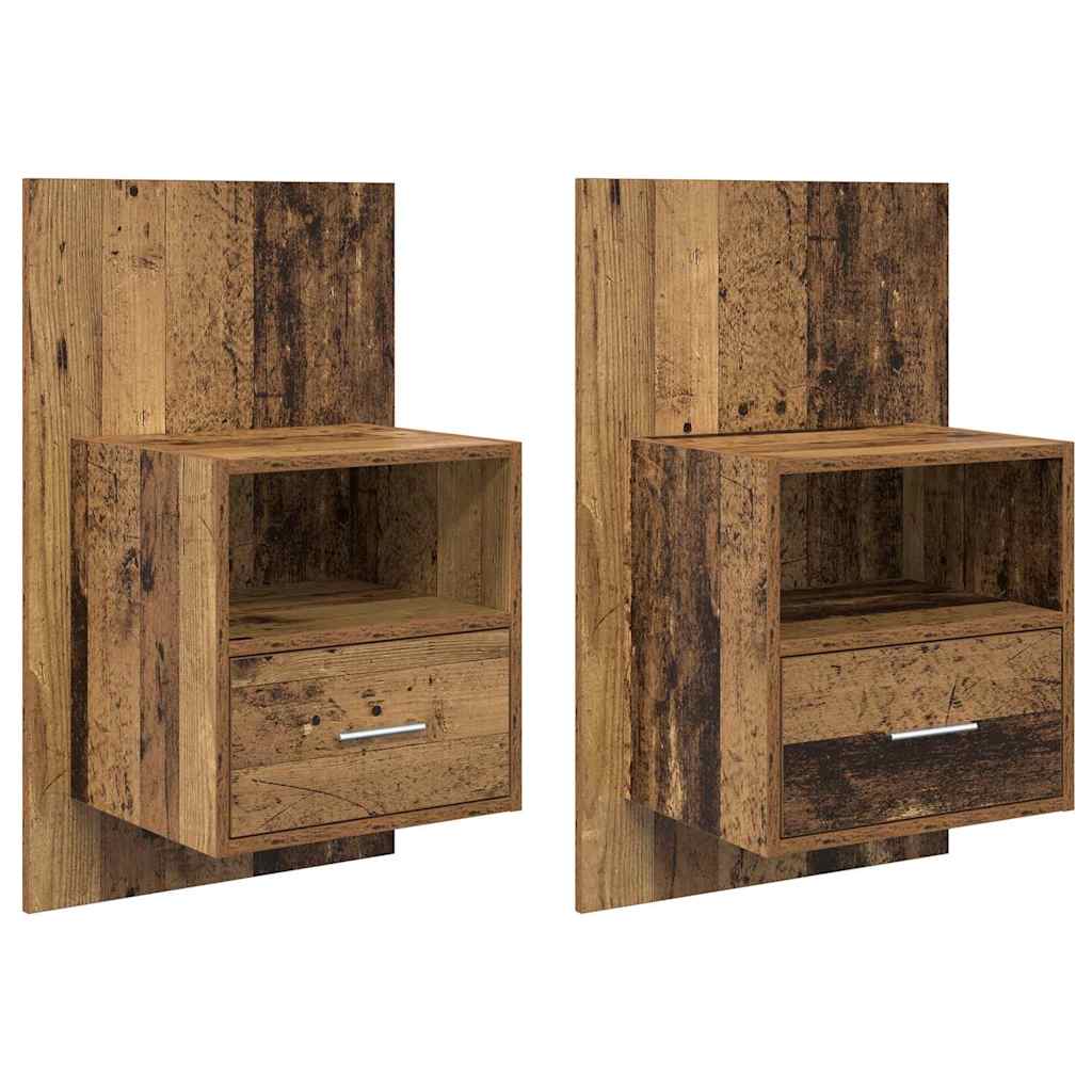 Bedside Cabinet 2 pcs Old Wood 50 x 32.5 x 80cm Engineered Wood