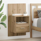 Bedside Cabinet with Drawer 2 pcs Artisan Oak 50 x 32.5 x 80cm