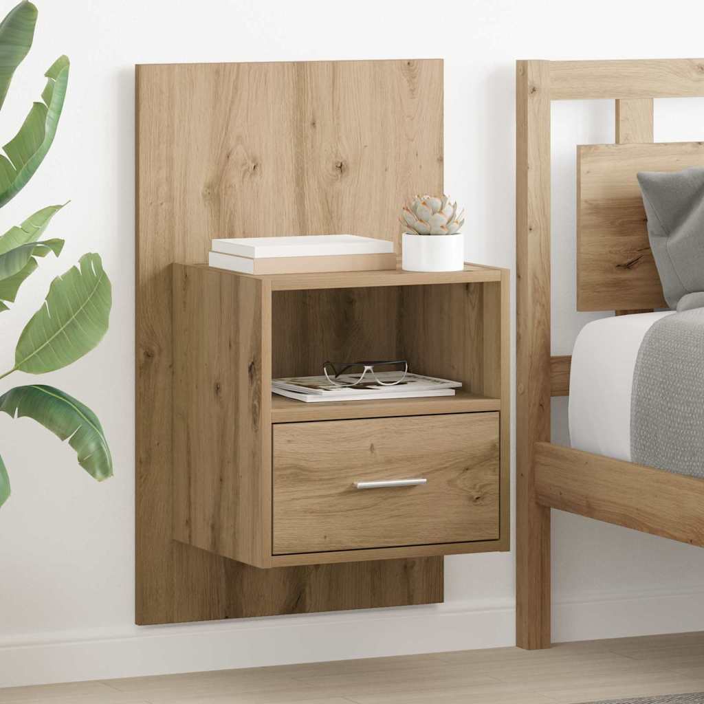 Bedside Cabinet with Drawer 2 pcs Artisan Oak 50 x 32.5 x 80cm