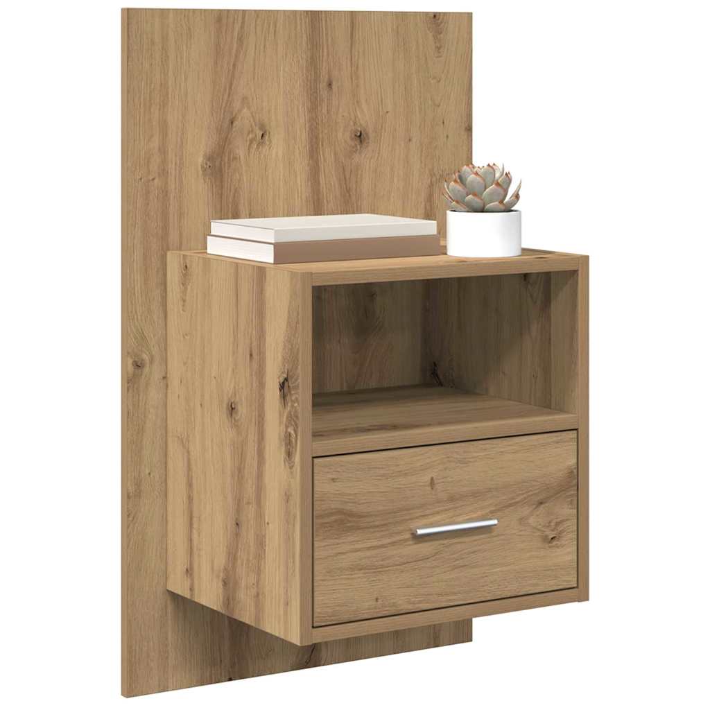 Bedside Cabinet with Drawer 2 pcs Artisan Oak 50 x 32.5 x 80cm