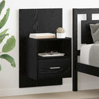 Bedside Cabinet with Drawer 2 pcs Black Oak 50 x 32.5 x 80cm